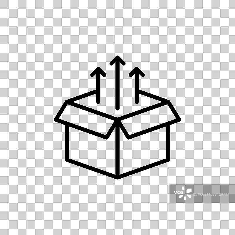 产品发布线条图标，背景为白色图片素材