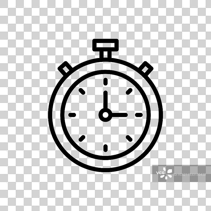 白色背景上的计时器线条图标图片素材