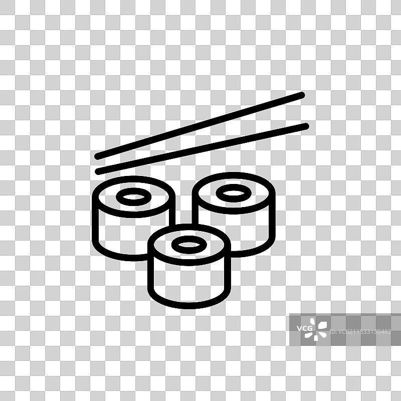 寿司线条图标，背景为白色图片素材