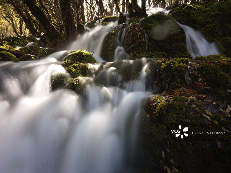 九寨沟熊猫海瀑布图片素材