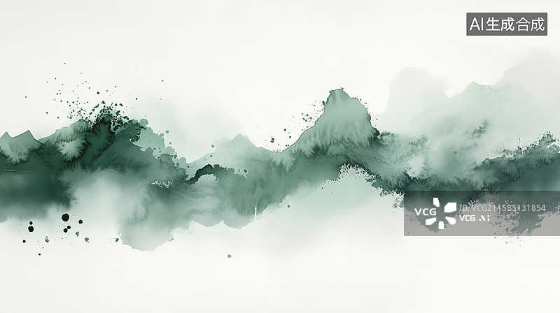 【AI数字艺术】新中式山水写意画图片素材