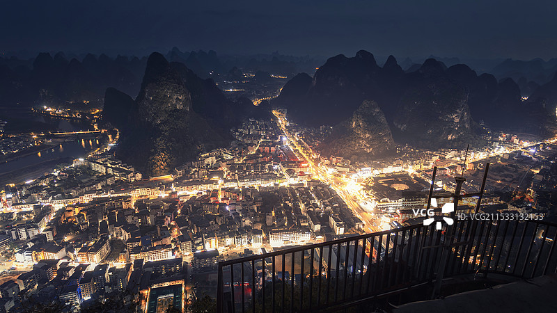 阳朔西街夜景图片素材