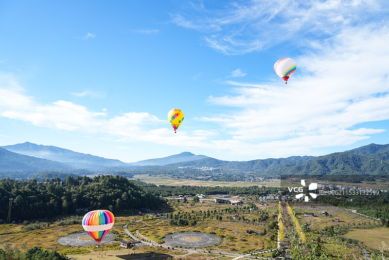 腾冲火山公园热气球图片素材