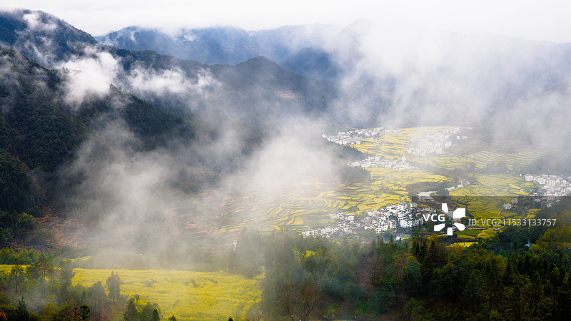 上饶江岭油菜花海图片素材