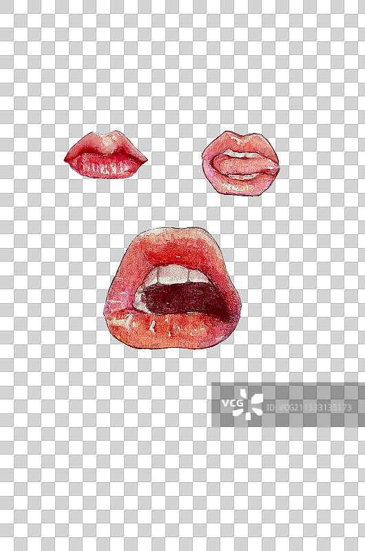 水彩花瓣唇图片素材