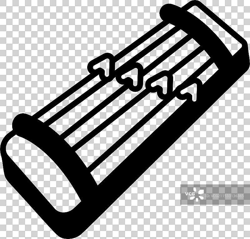 线条画风格的古筝图片素材