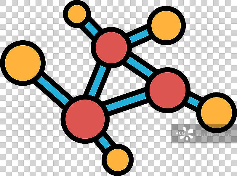 一幅带有蓝色线条的分子图画图片素材