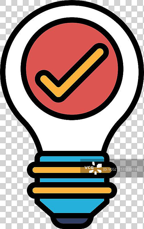 带有勾号的灯泡图片素材