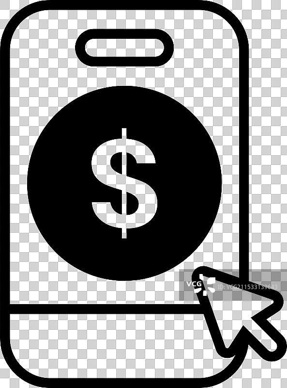 一部带有美元符号的手机图片素材