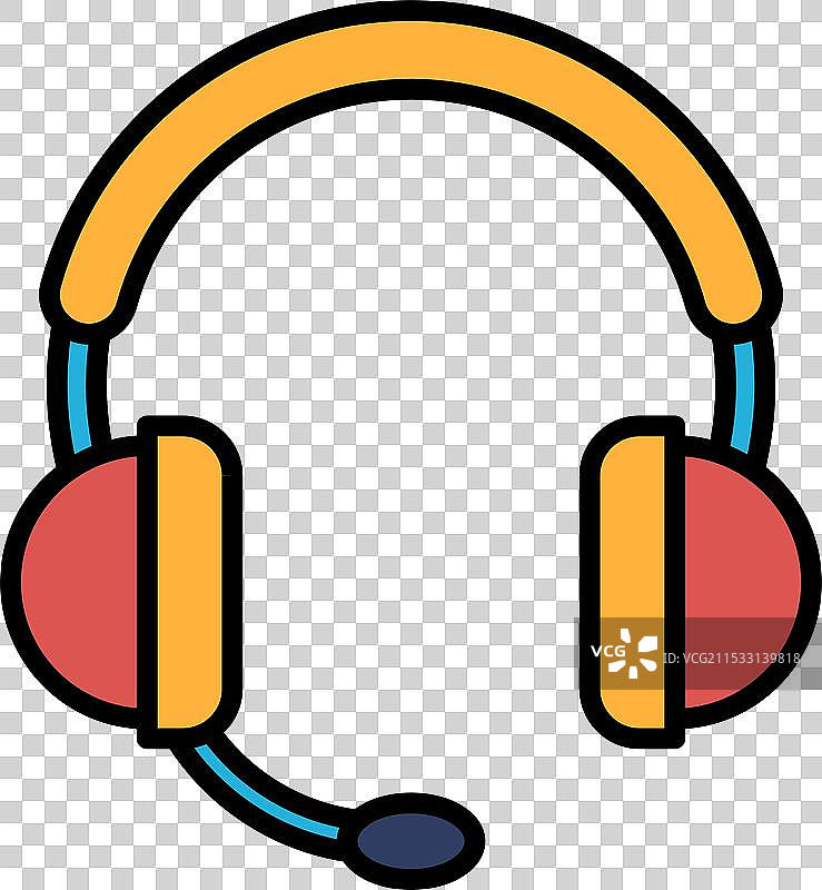 一幅卡通风格的耳机插图图片素材