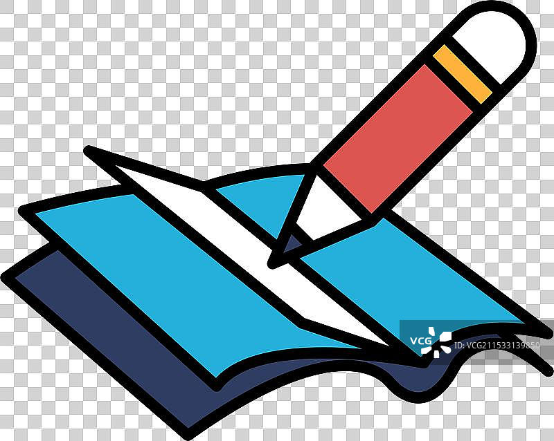 一支铅笔正在书本上画画图片素材