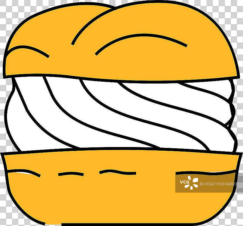 香草奶油泡芙食品小吃图标颜色图片素材