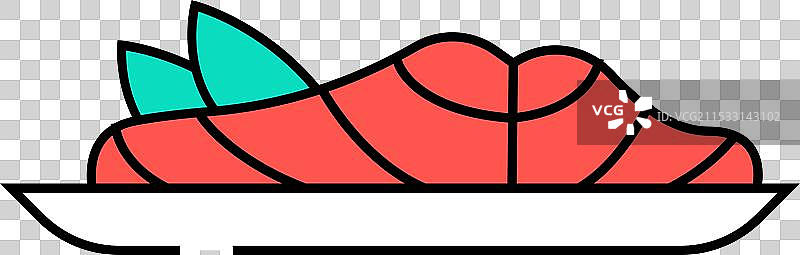 照烧三文鱼 日本料理 图标 彩色图片素材