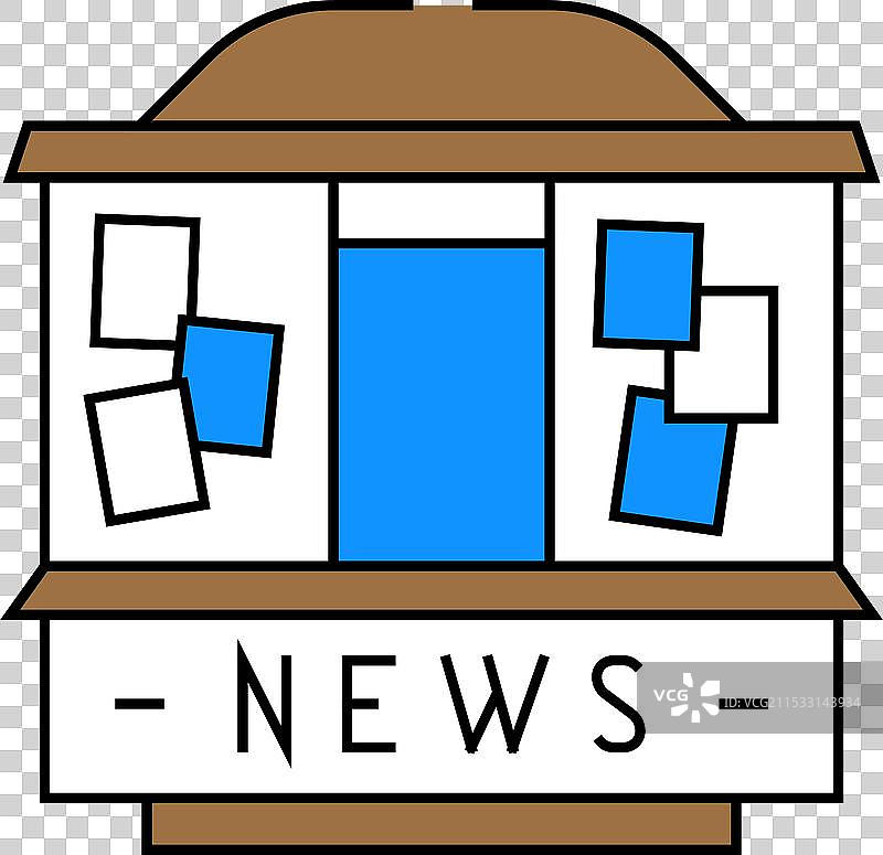 报摊新闻媒体图标彩色图片素材