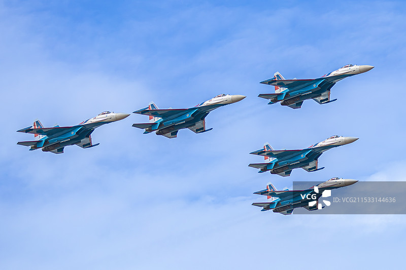 俄罗斯勇士飞行表演队在珠海航展特技飞行表演图片素材
