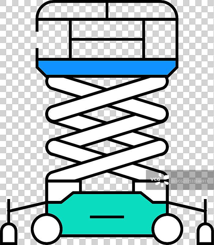 液压升降平台土木工程师图标彩色图片素材