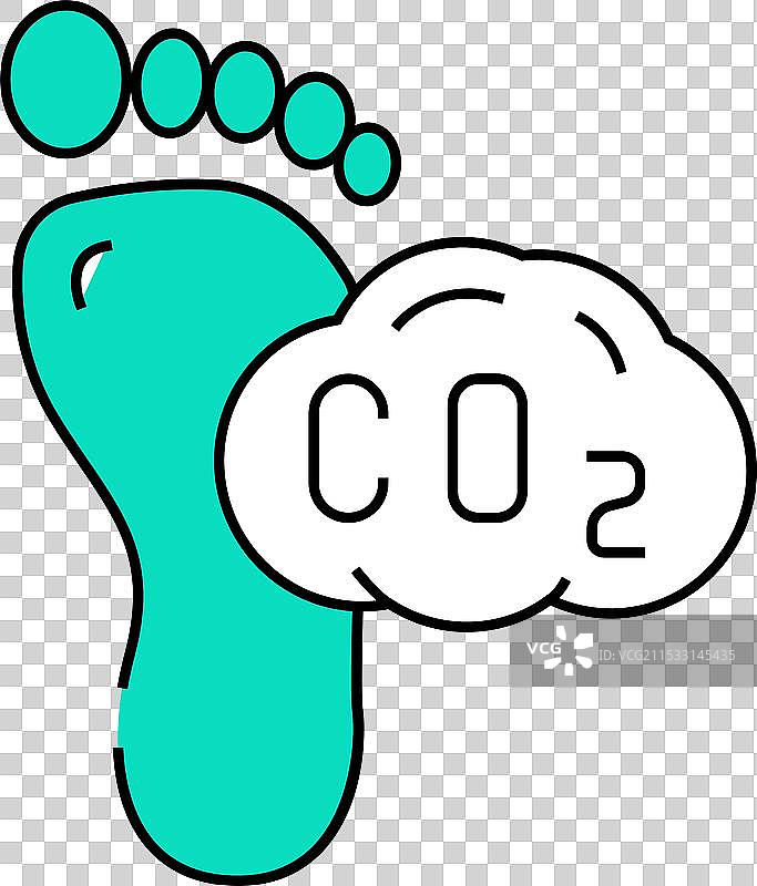 碳足迹环保图标颜色图片素材