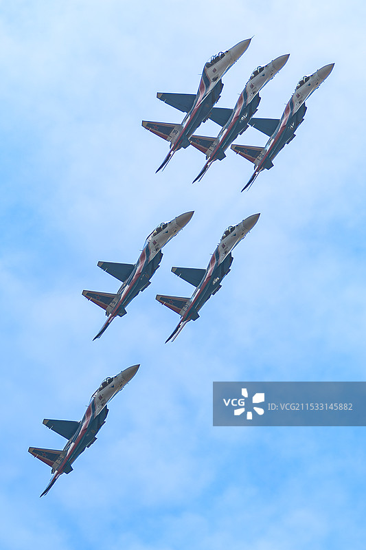 俄罗斯勇士飞行表演队在珠海航展特技飞行表演图片素材