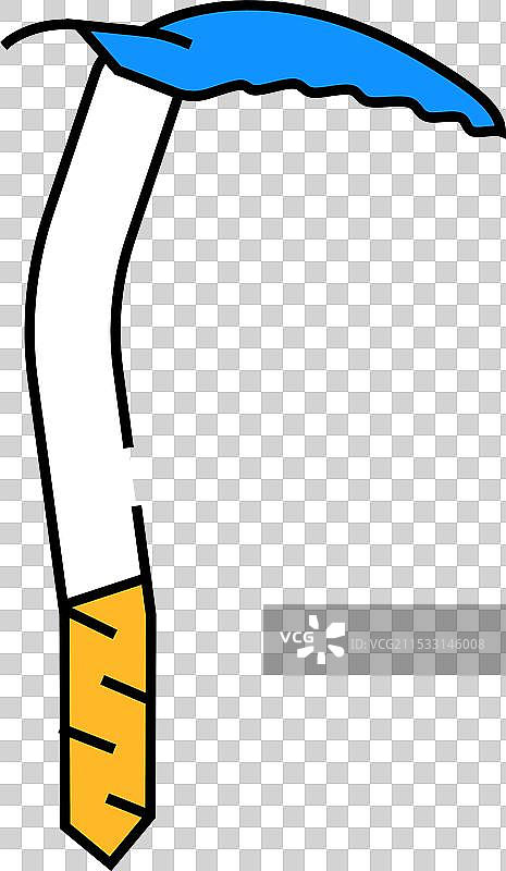 冰镐登山冒险图标 彩色图片素材