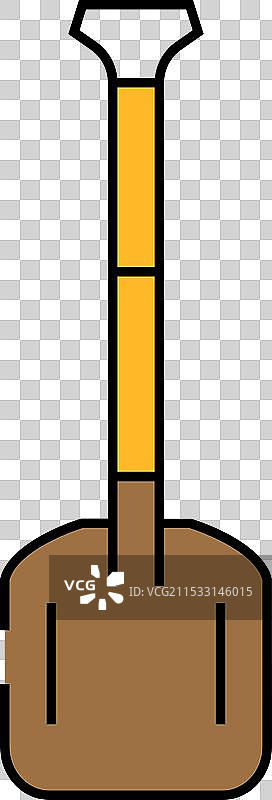 雪铲登山冒险图标 彩色图片素材