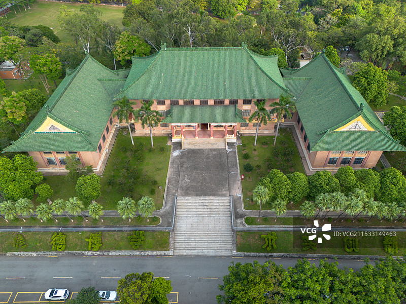 华南农业大学校史馆航拍图片素材