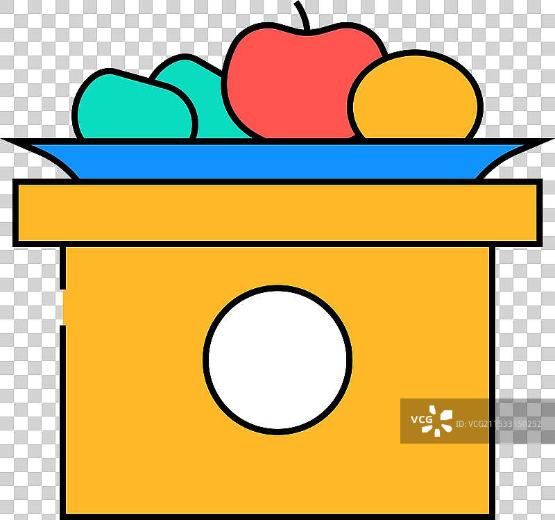 神道教的神饌食品供奉图标色彩图片素材