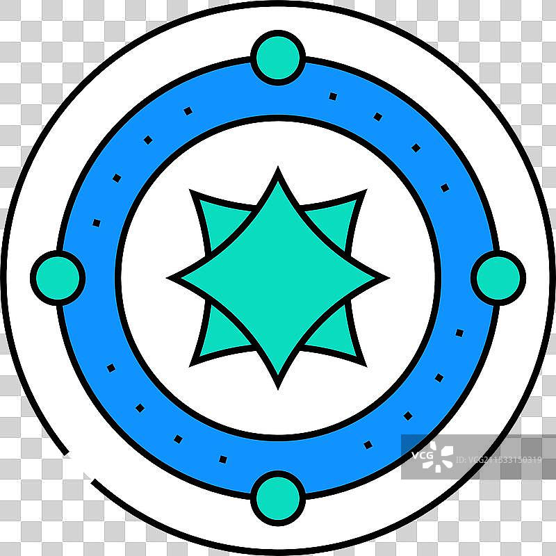 八咫镜 神道教 图标 彩色图片素材