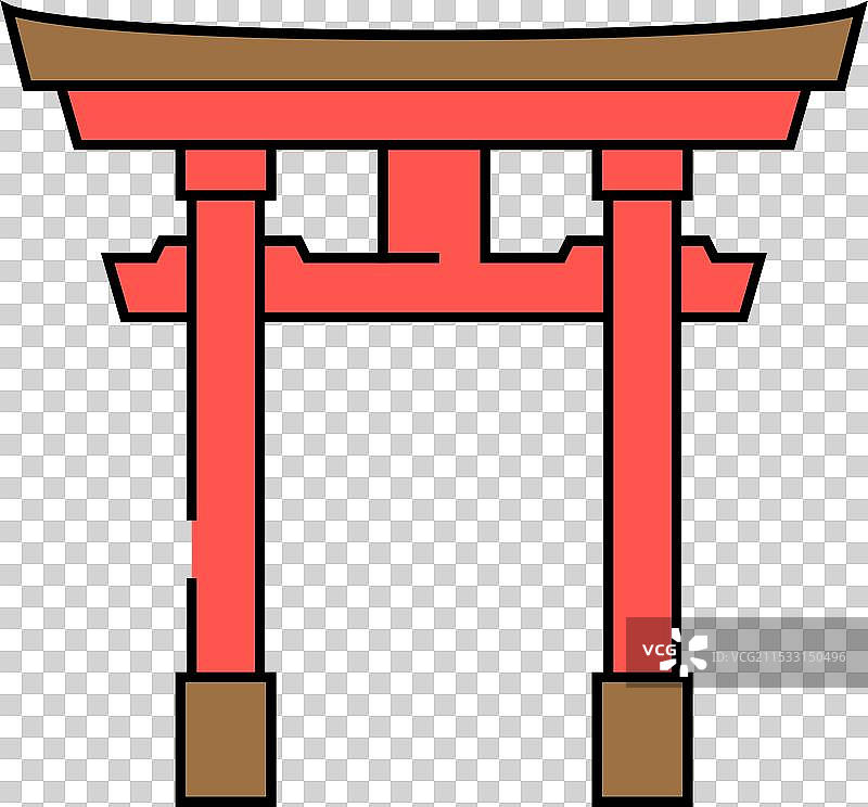 神道教的鸟居门图标颜色图片素材