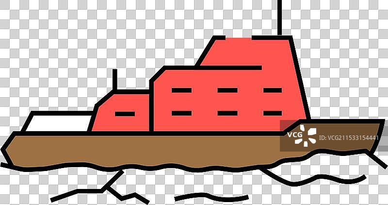 破冰船图标 彩色图片素材