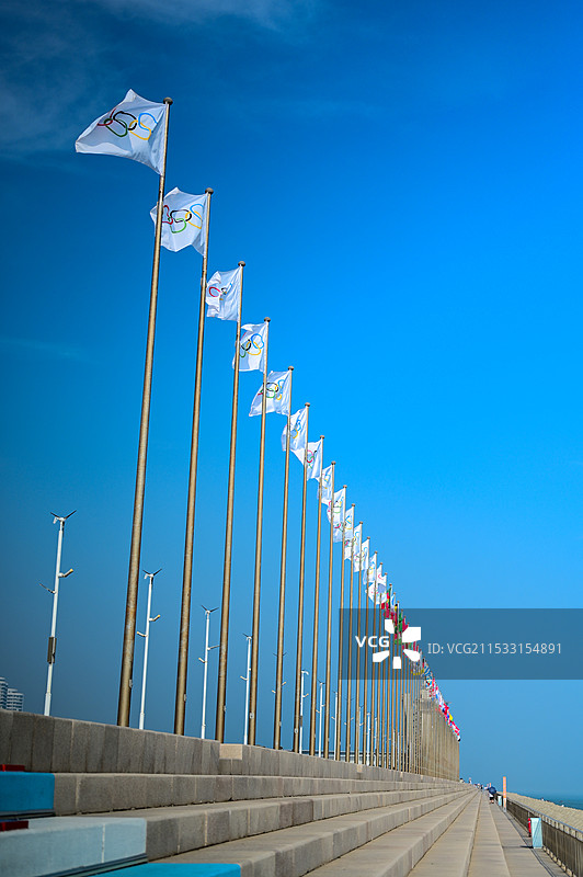 一排奥利匹克旗图片素材