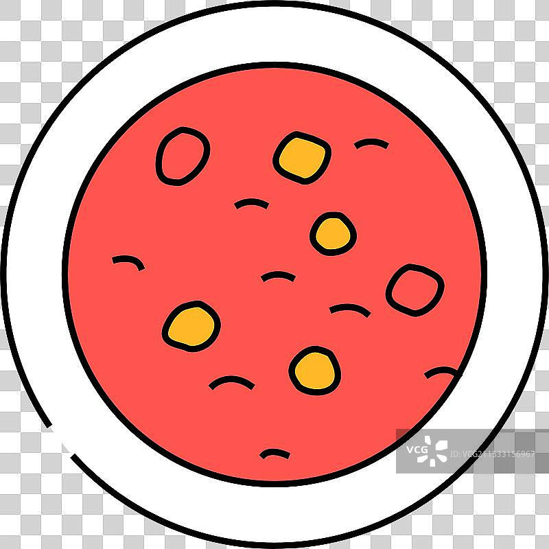 墨西哥菜肴图标：墨西哥牛肚汤（Menudo）彩色插图图片素材