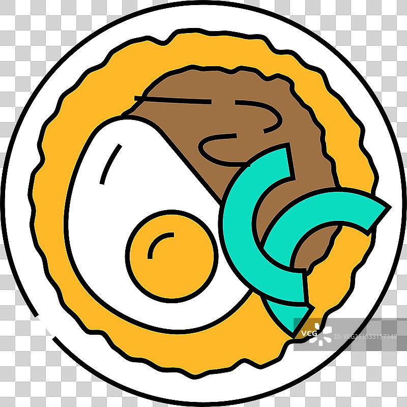 墨西哥美食图标：玉米饼色彩图片素材