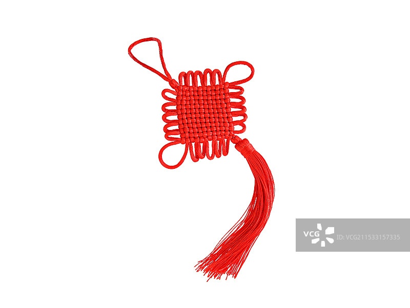 中国春节传统文化红色中国结的白底图图片素材