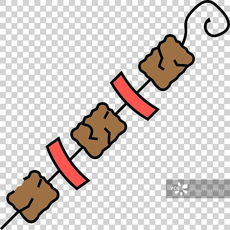 土耳其美食图标：色彩丰富的烤肉串图片素材