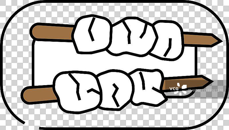 希腊美食图标：色彩丰富的烤肉串图片素材