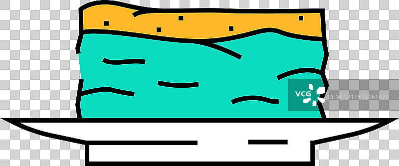 希腊美食图标：菠菜饼，彩色设计图片素材