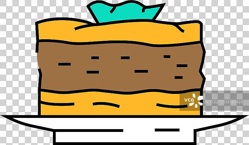 希腊美食图标：茄子千层面色彩丰富的菜肴图片素材