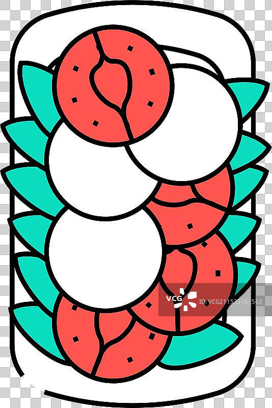 意大利菜肴图标：卡普雷塞沙拉，色彩丰富图片素材