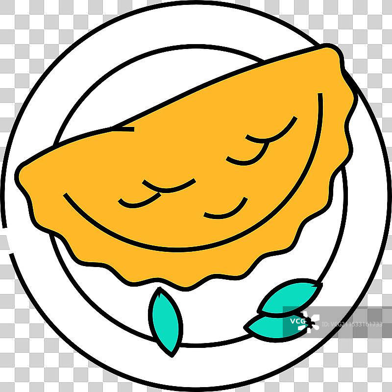 意大利美食标志：彩色卡尔佐内披萨图片素材