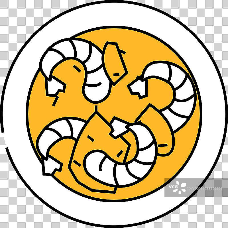 蒜香虾西班牙美食图标彩色图片素材