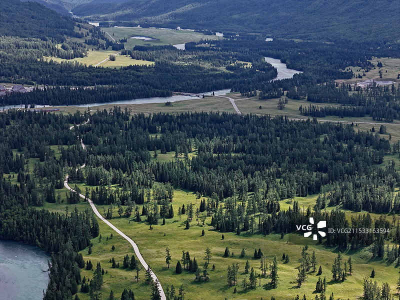 喀纳斯河畔图片素材