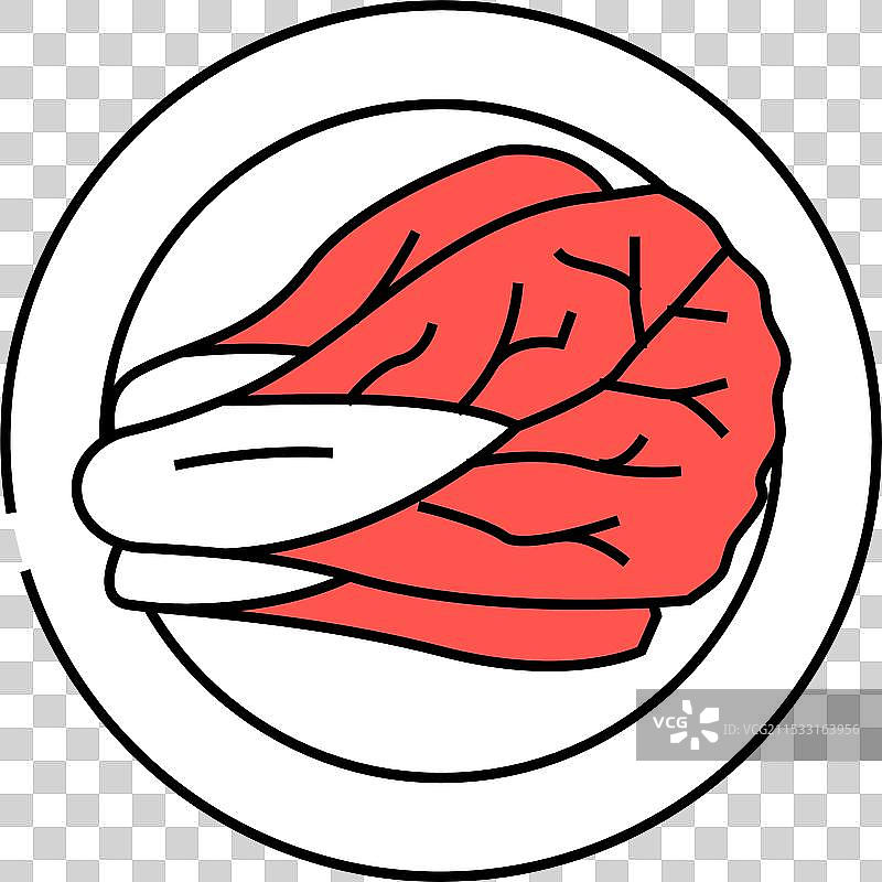 泡菜卷心菜 韩国料理 图标 彩色图片素材