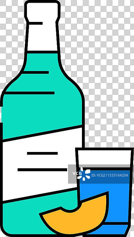 烧酒瓶 韩国料理 图标 彩色图片素材