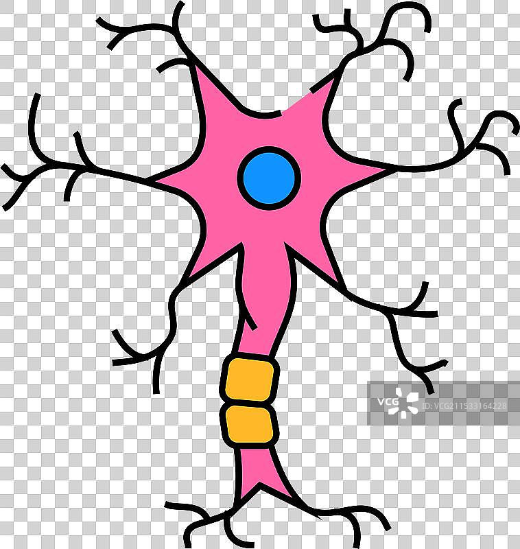神经元结构神经科学神经病学图标颜色图片素材