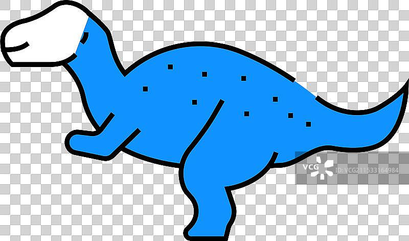 彩色的伊瓜那龙恐龙动物图标图片素材