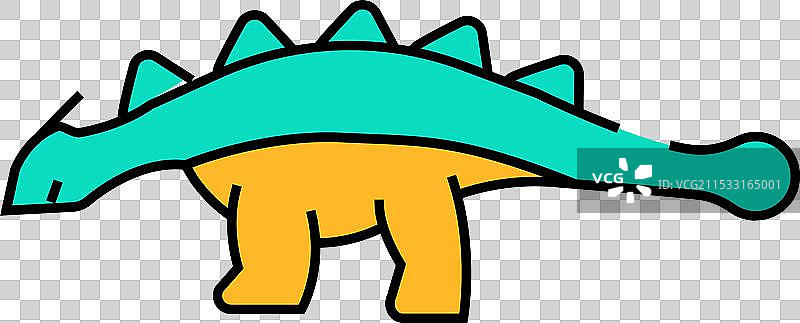 甲龙恐龙动物图标 彩色图片素材