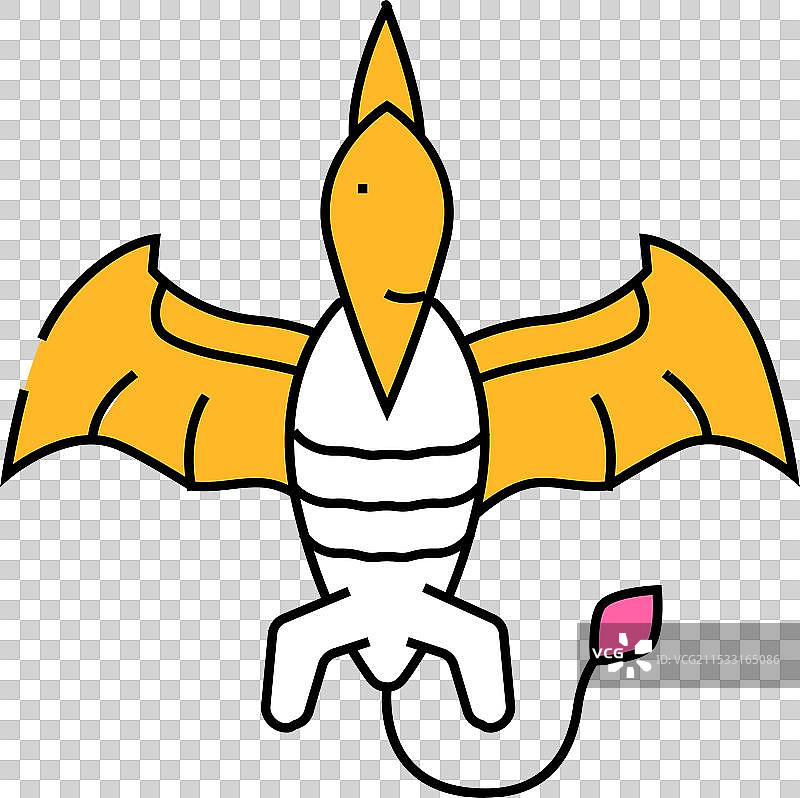 翼龙恐龙动物图标 彩色图片素材