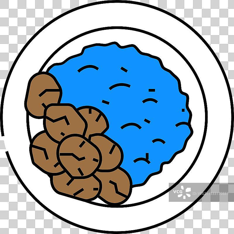 咖喱菜印度美食图标彩色图片素材