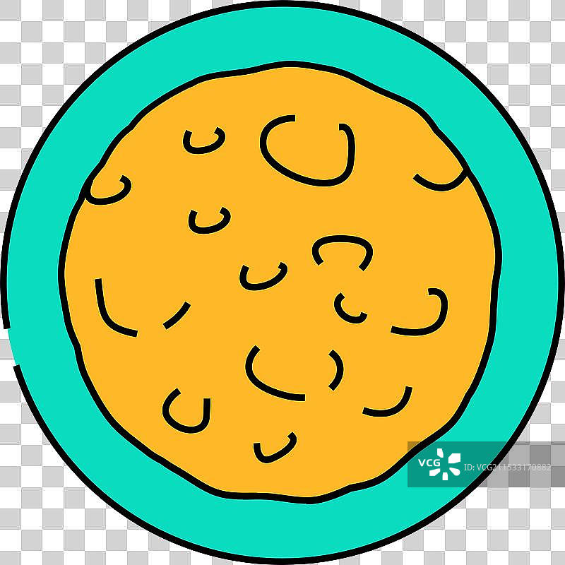 印度菜肴图标：烤饼（naan）彩色图标图片素材