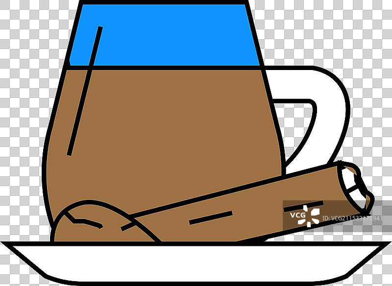 印度菜肴图标：马萨拉茶（Masala Chai）彩色图标图片素材